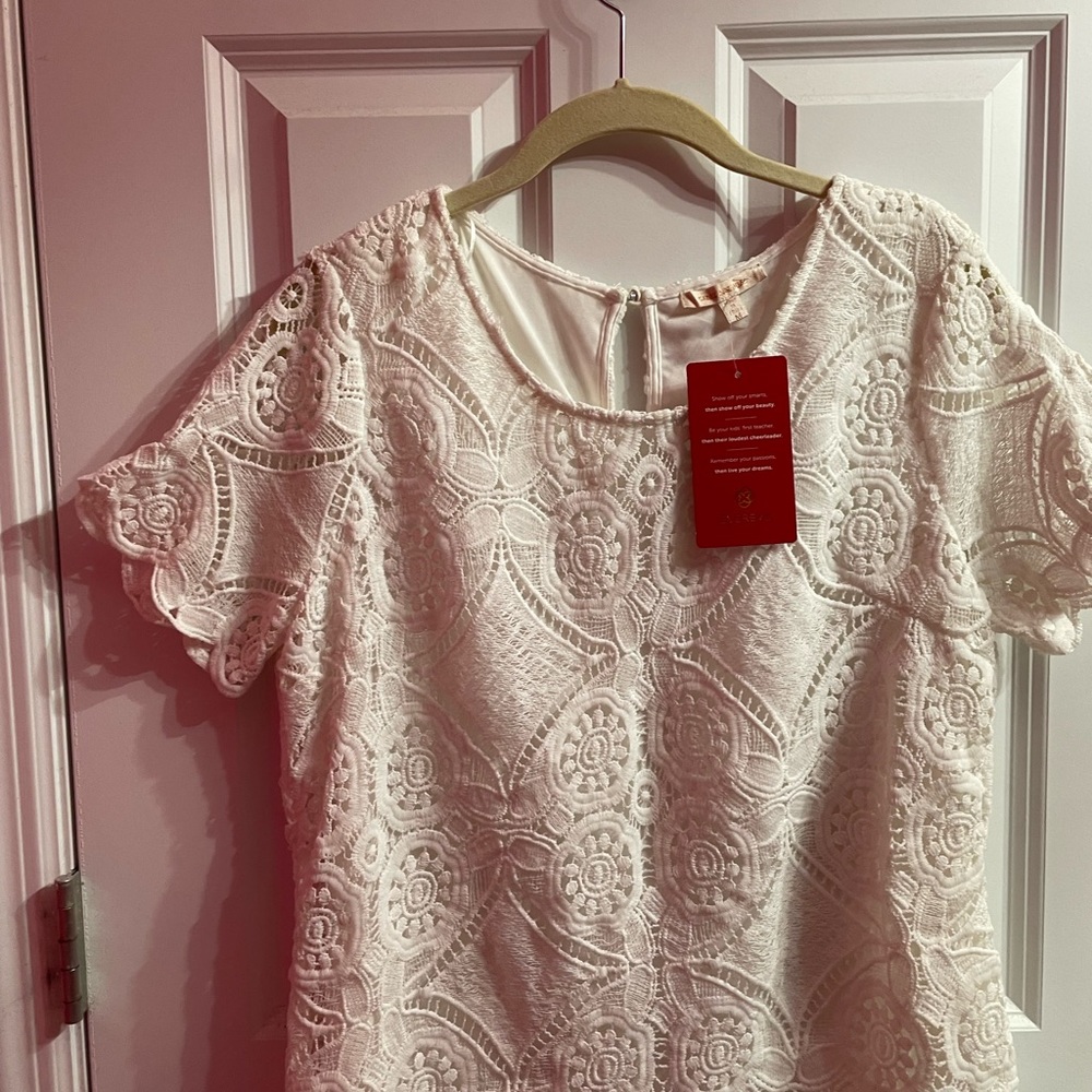Evereve white  dress has stretch new with tags